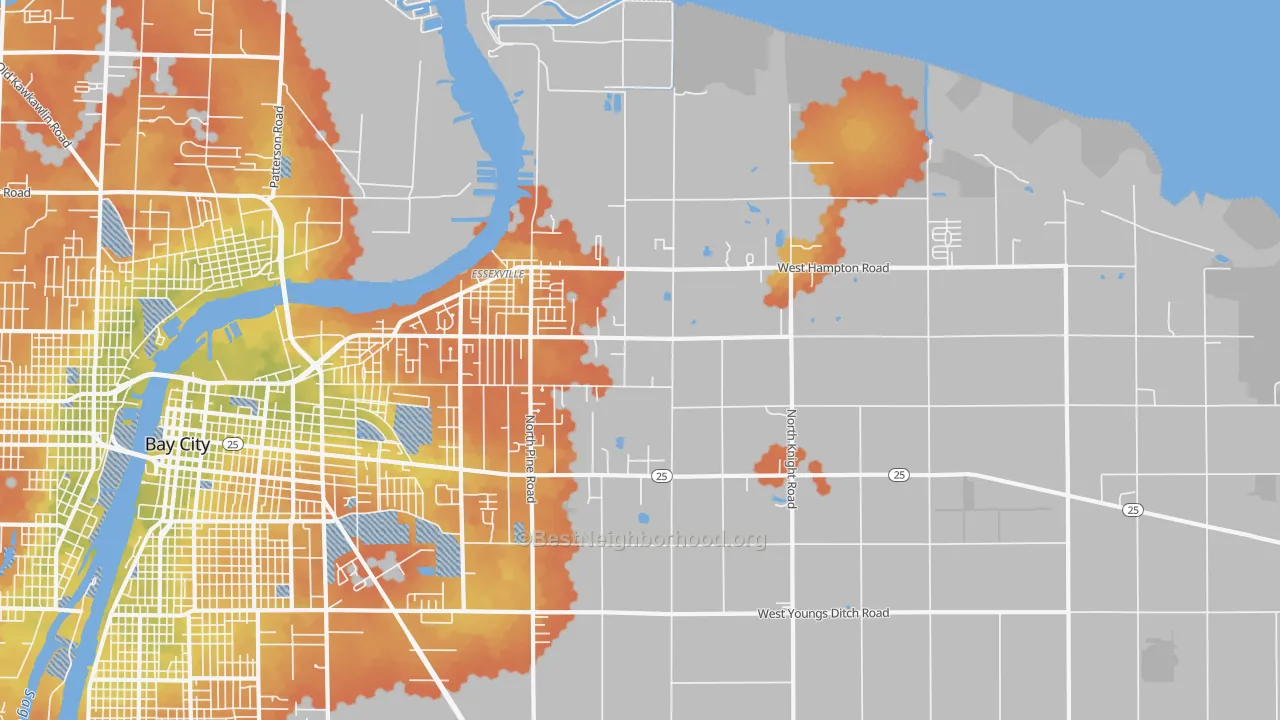 Bike Grade map of Essexville, MI