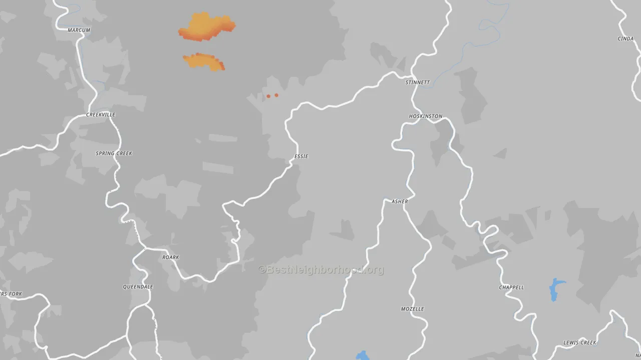 Bike Grade map of Essie, KY