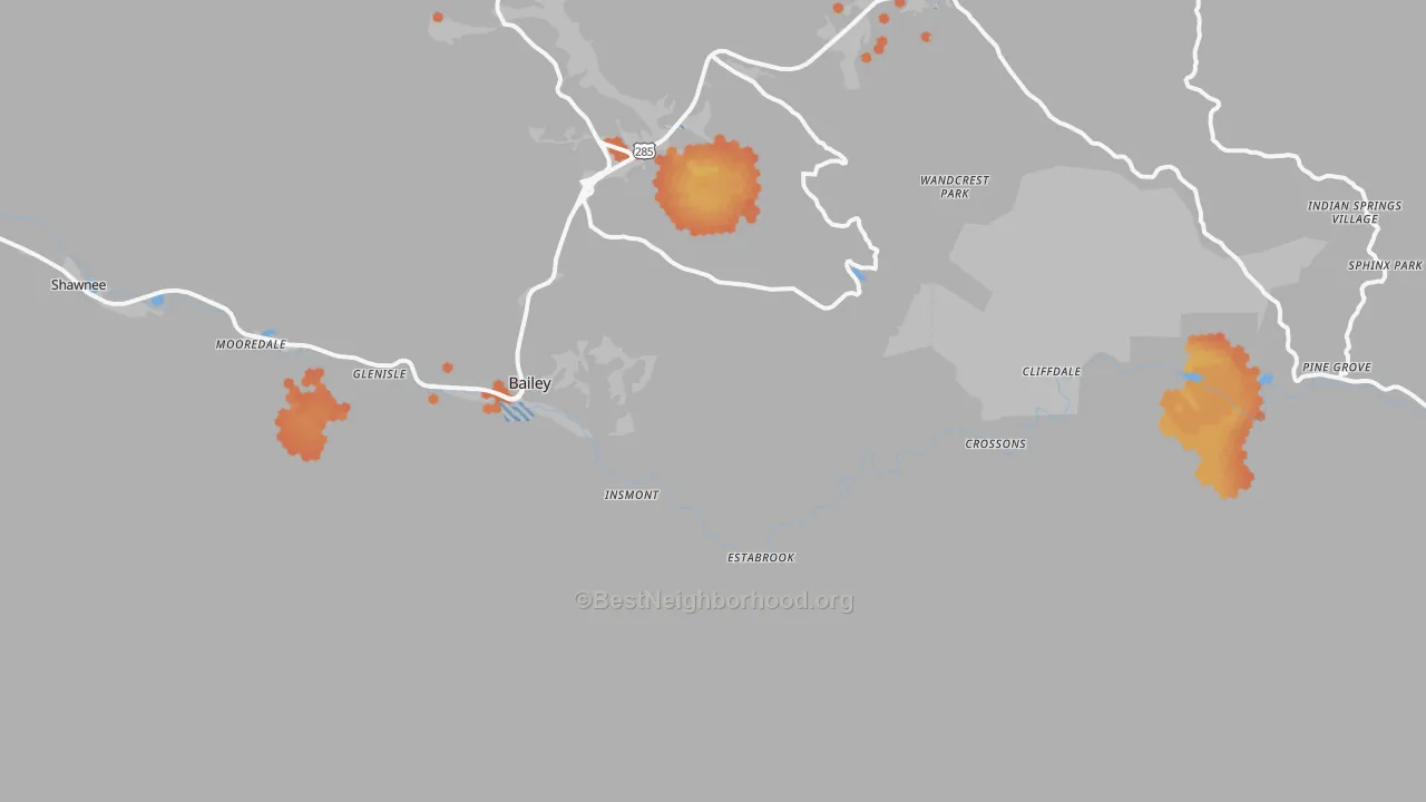 Bike Grade map of Estabrook, CO