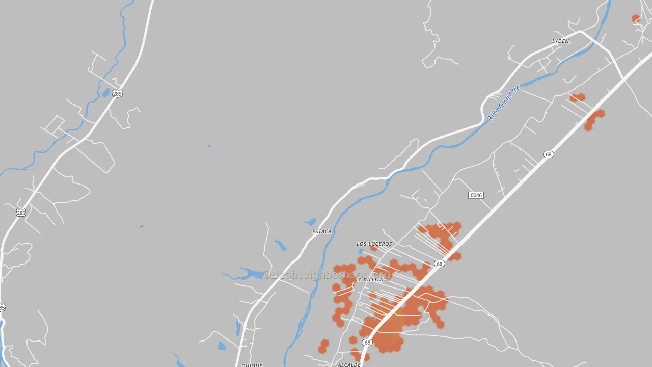 Bike Grade map of Estaca, NM