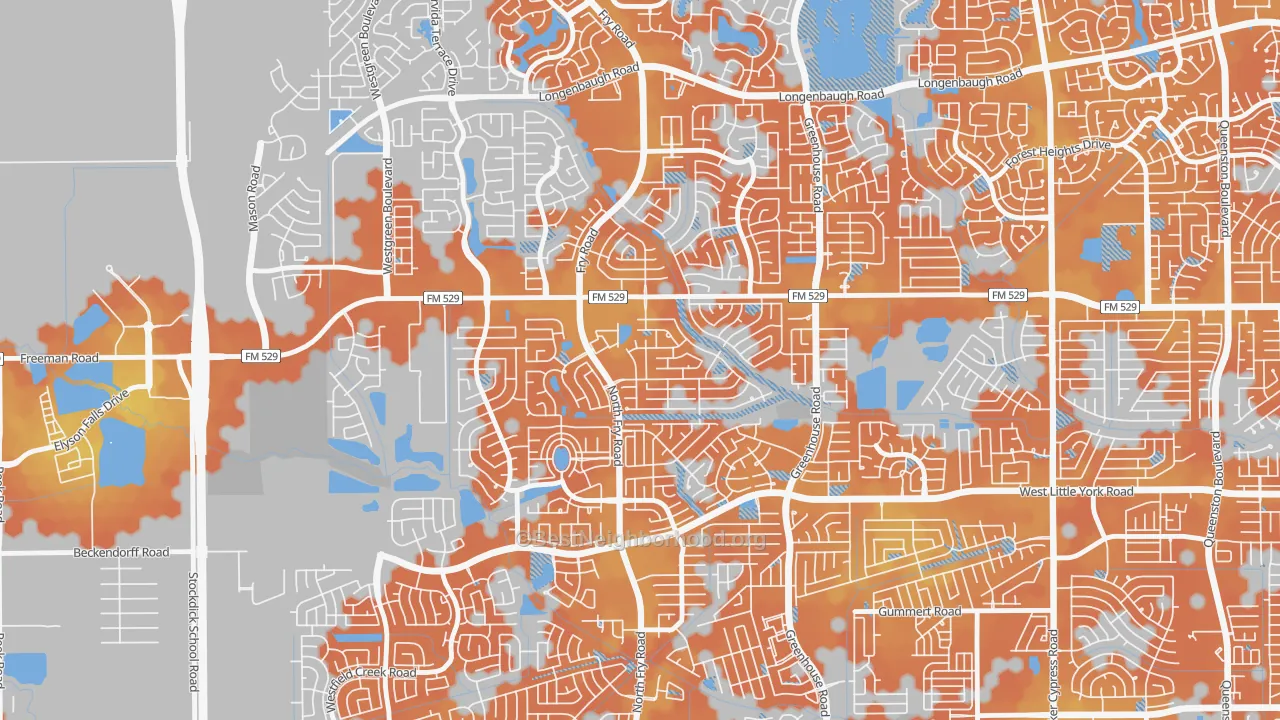 Bike Grade map of Estates Of Highland Creek, Katy, TX