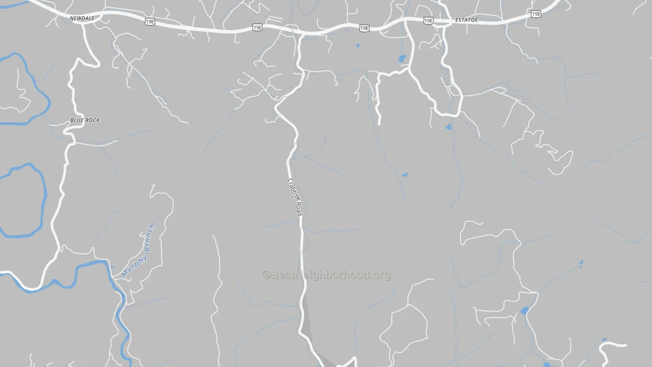 Bike Grade map of Estatoe, NC