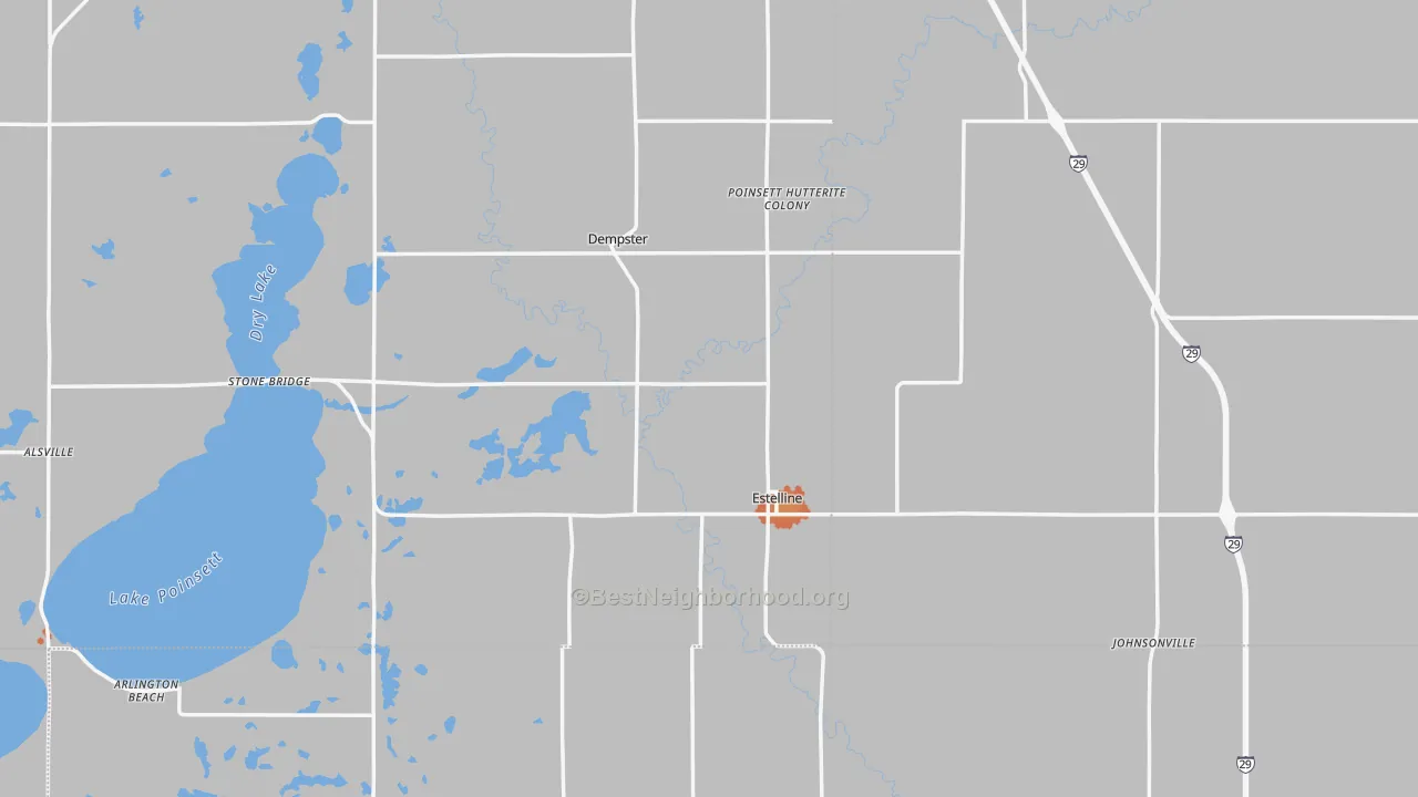 Bike Grade map of Estelline, SD