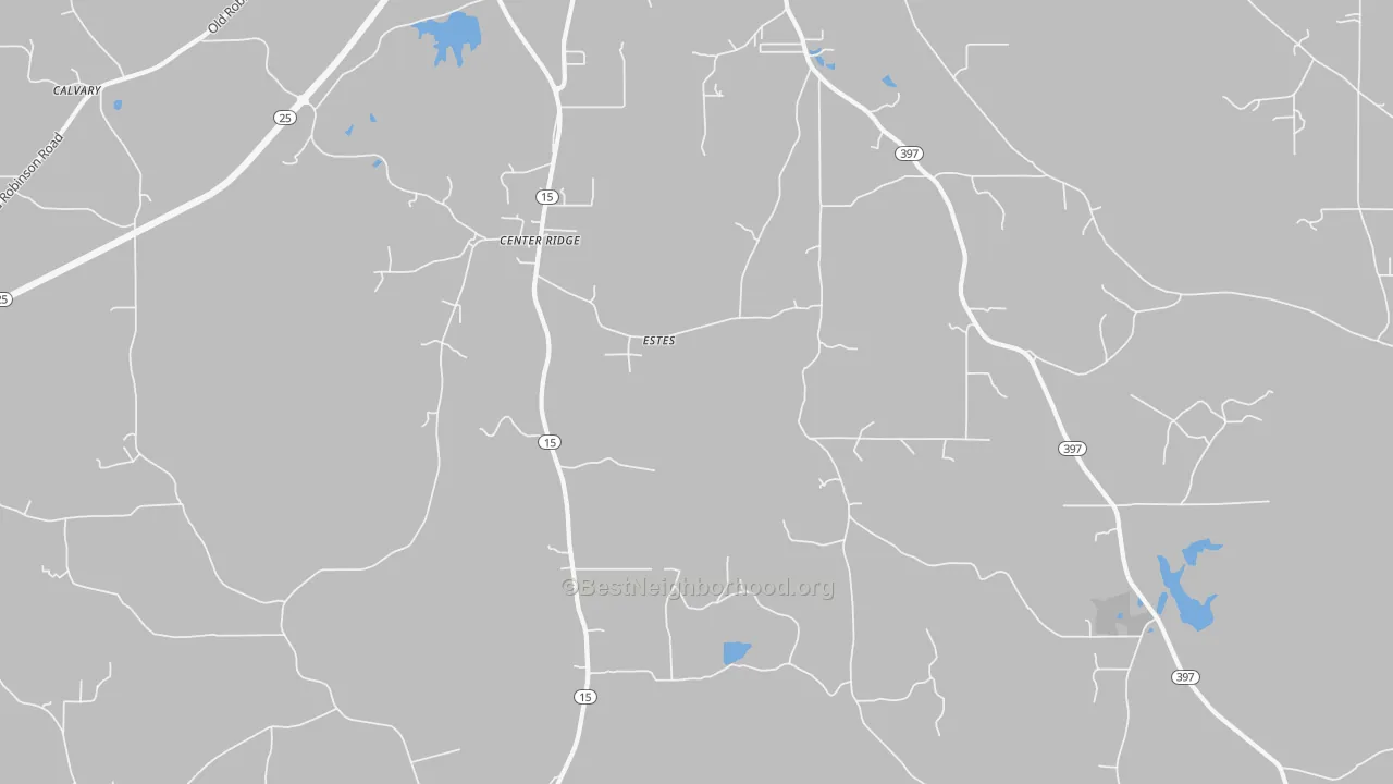 Bike Grade map of Estes, MS