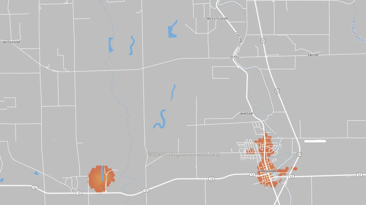 Bike Grade map of Estill, MS