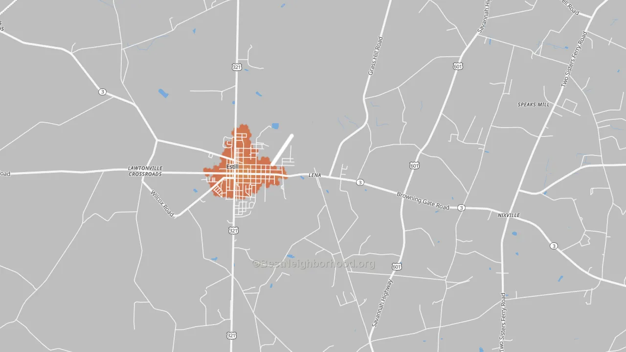 Bike Grade map of Estill, SC