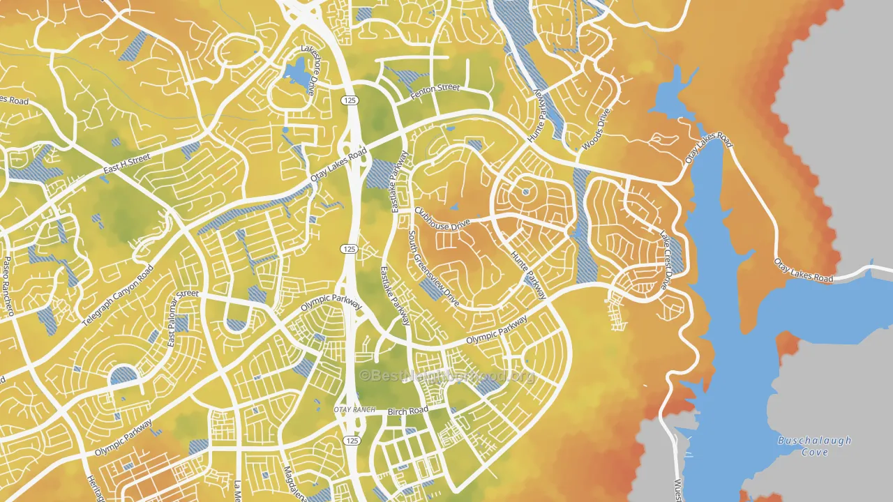 Bike Grade map of Estlake Greens, Chula Vista, CA