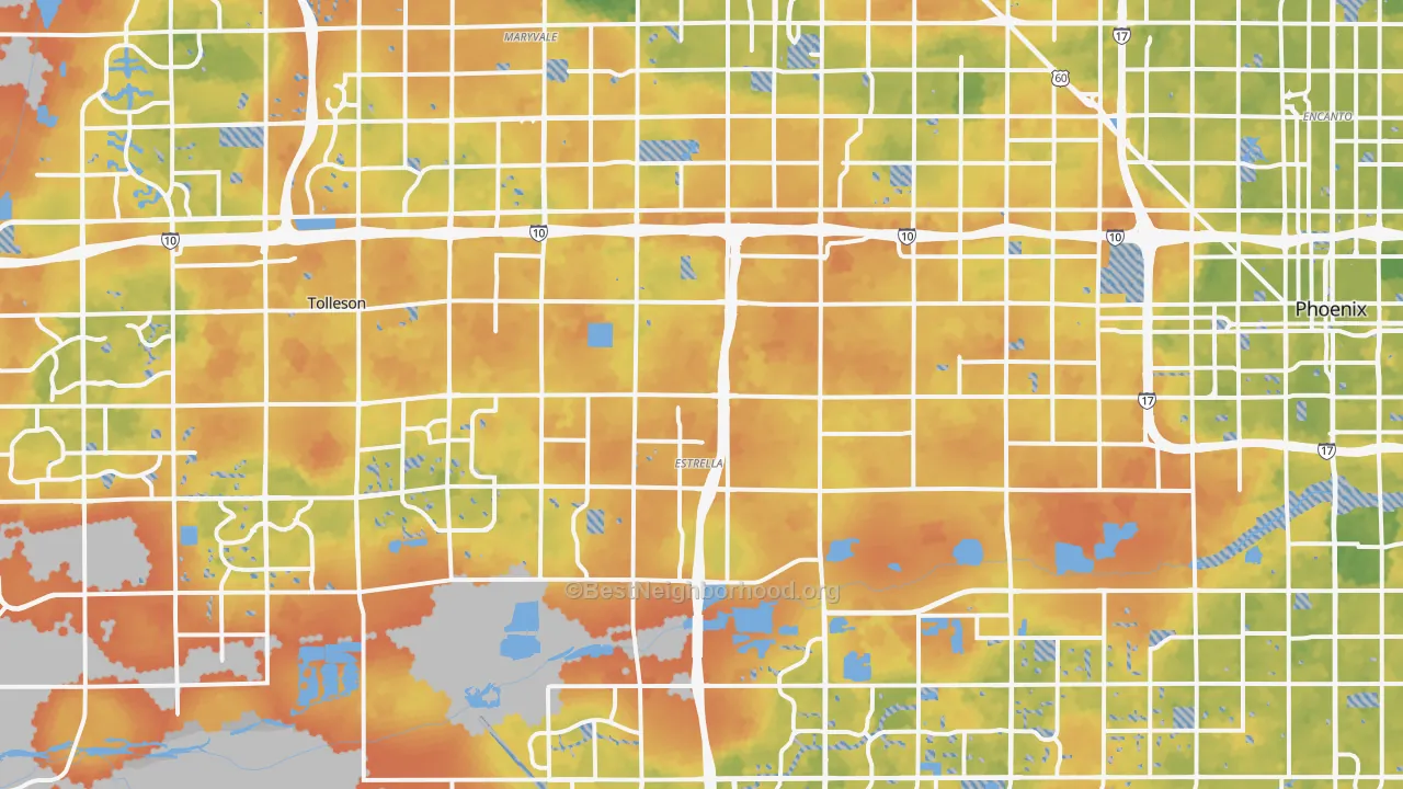 Bike Grade map of Estrella, Phoenix, AZ