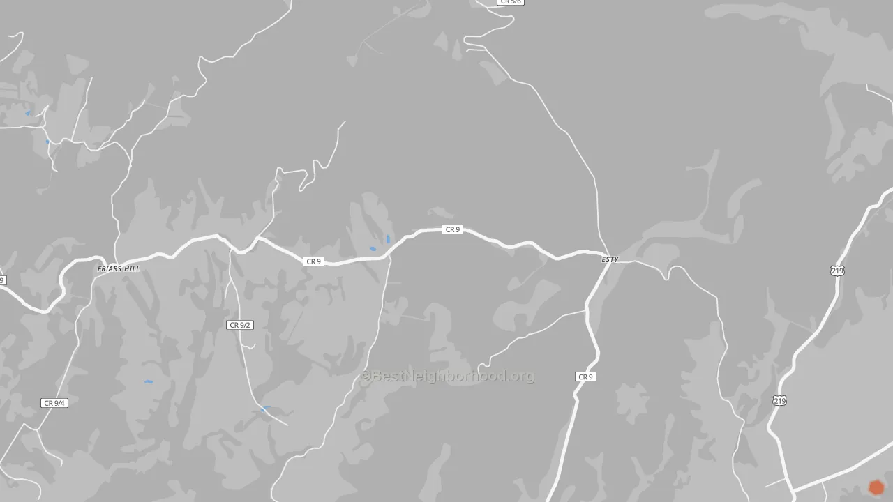 Bike Grade map of Esty, WV