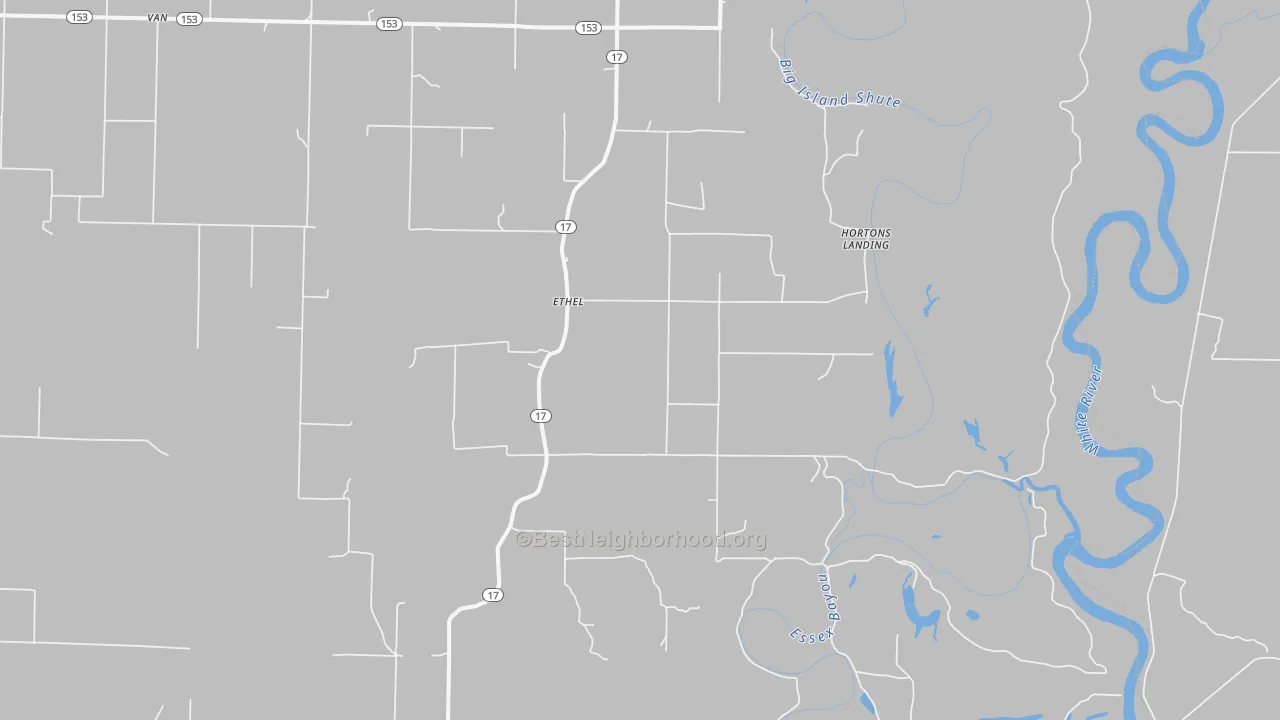 Bike Grade map of Ethel, AR