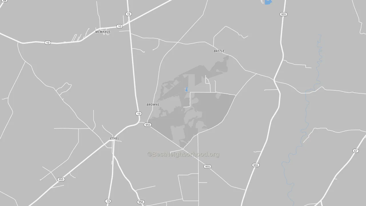 Bike Grade map of Ethel, LA