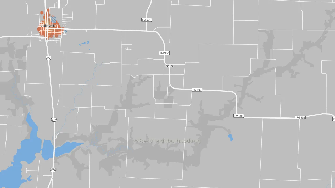 Bike Grade map of Ethel, TX