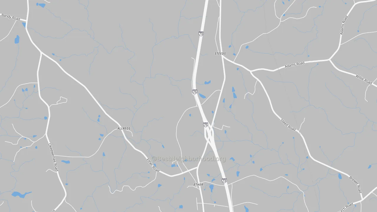 Bike Grade map of Ether, NC