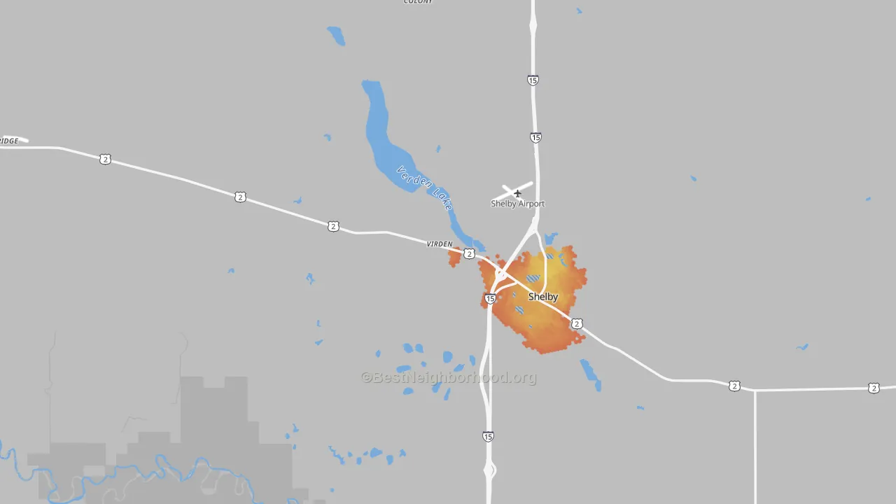 Bike Grade map of Ethridge, MT