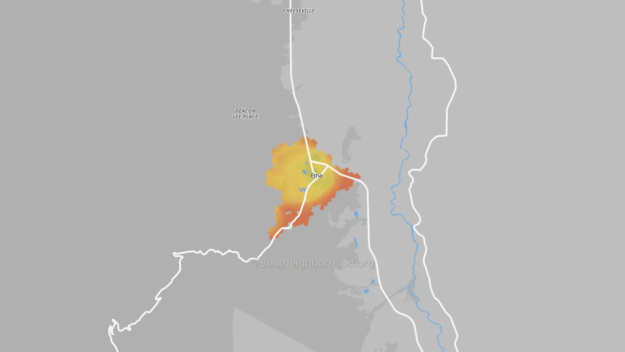 Bike Grade map of Etna, CA