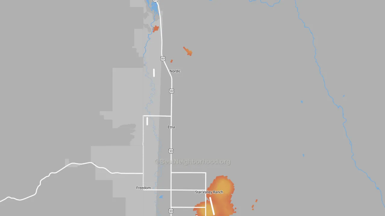 Bike Grade map of Etna, WY