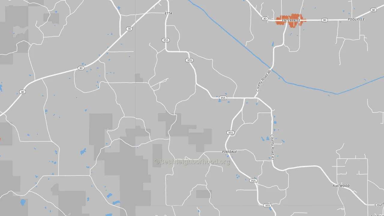 Bike Grade map of Etta, MS