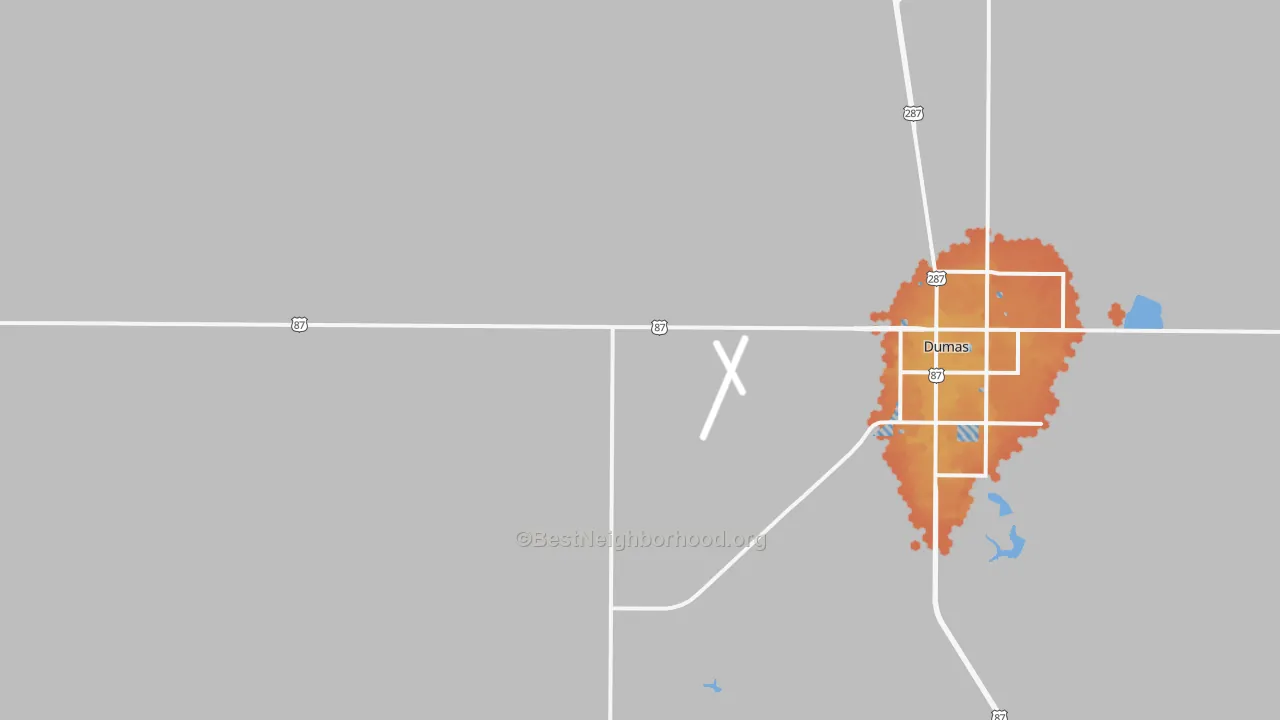 Bike Grade map of Etter, TX