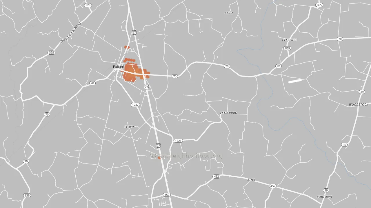 Bike Grade map of Eubank, KY