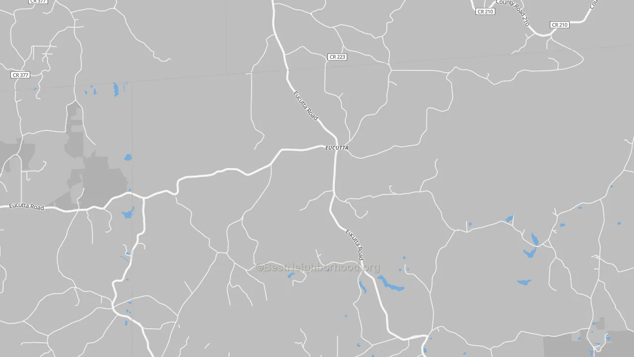 Bike Grade map of Eucutta, MS