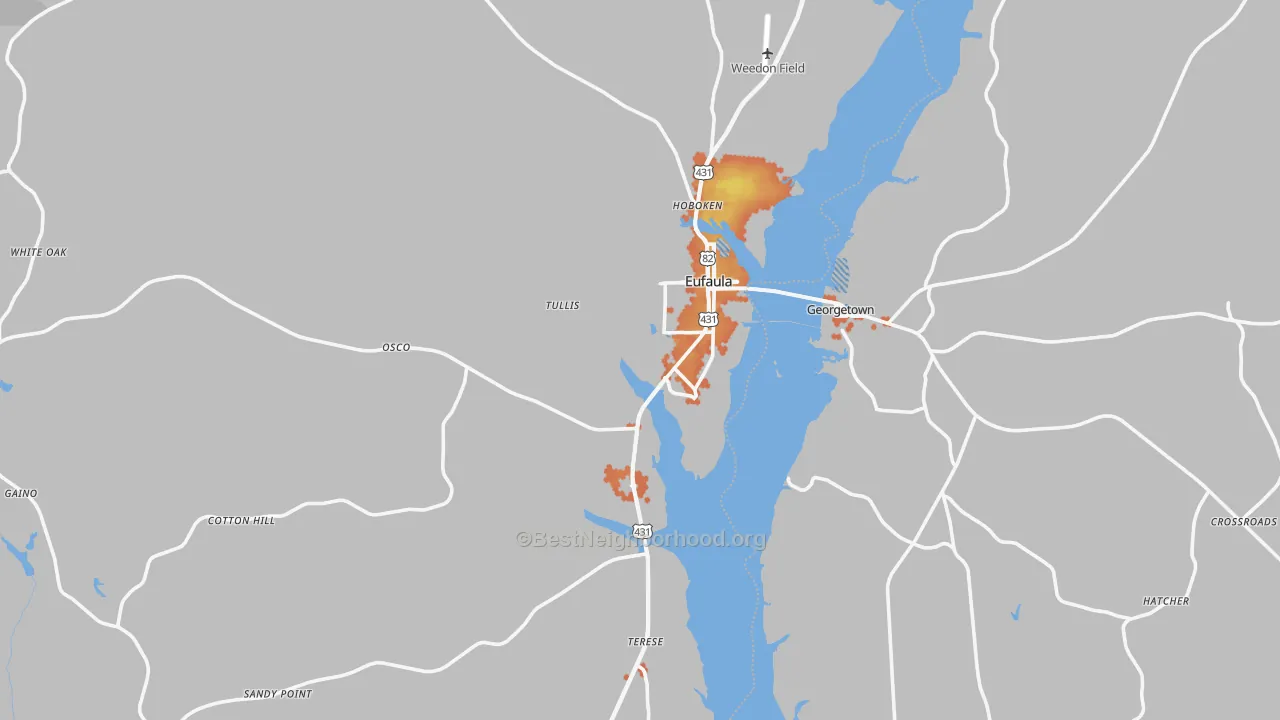 Bike Grade map of Eufaula, AL