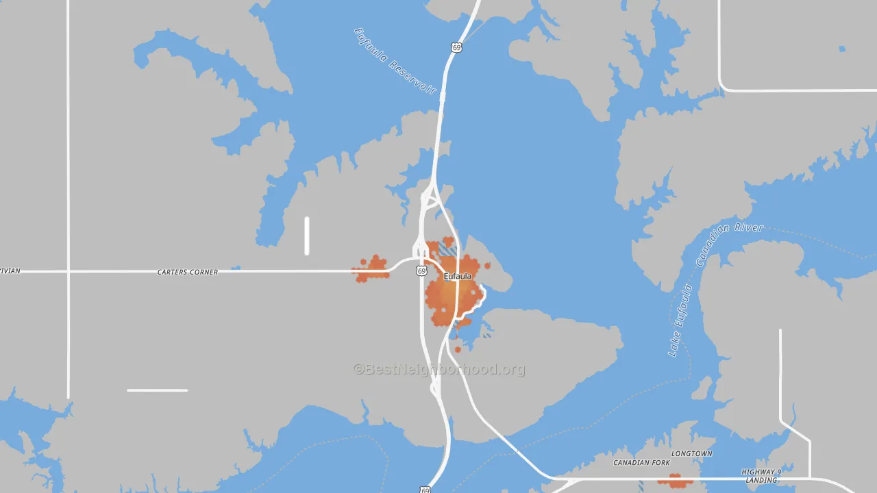 Bike Grade map of Eufaula, OK