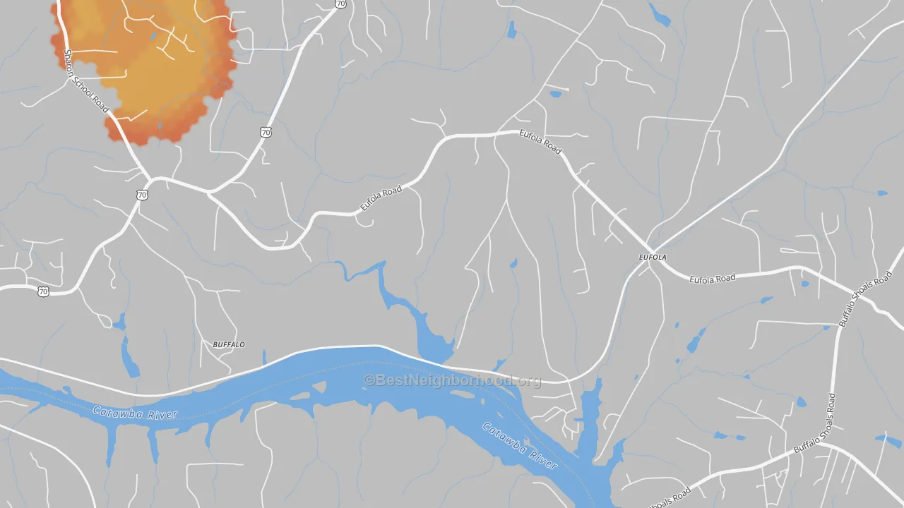 Bike Grade map of Eufola, NC