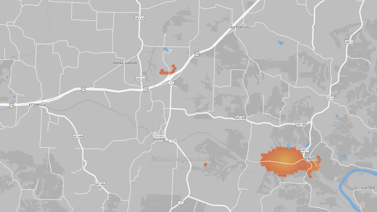Bike Grade map of Eugene, MO