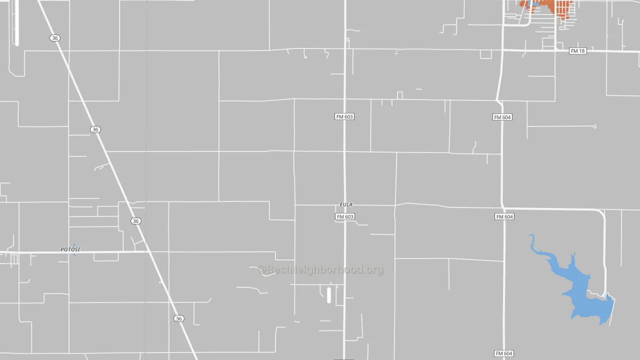 Bike Grade map of Eula, TX