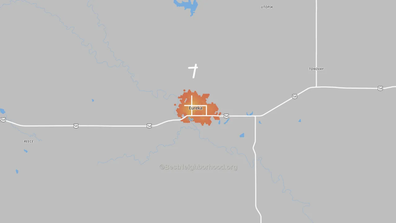 Bike Grade map of Eureka, KS