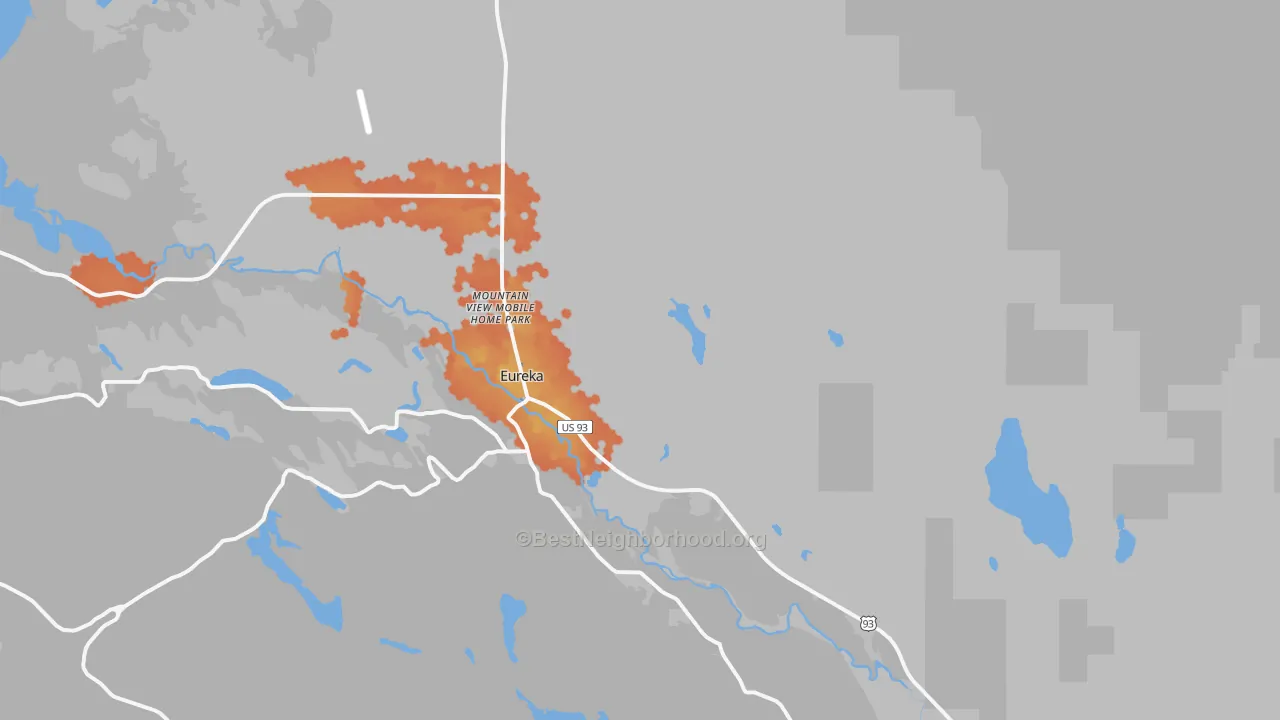 Bike Grade map of Eureka, MT