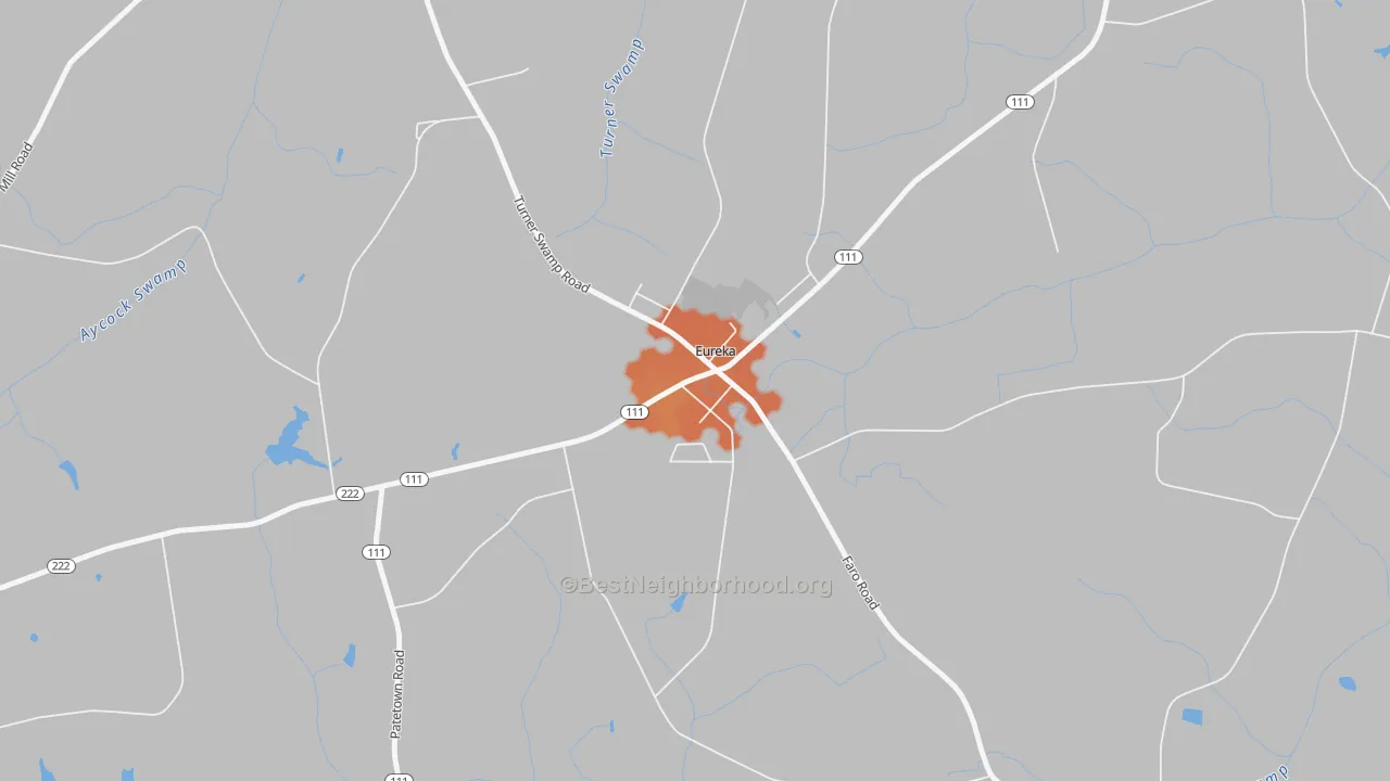 Bike Grade map of Eureka, NC