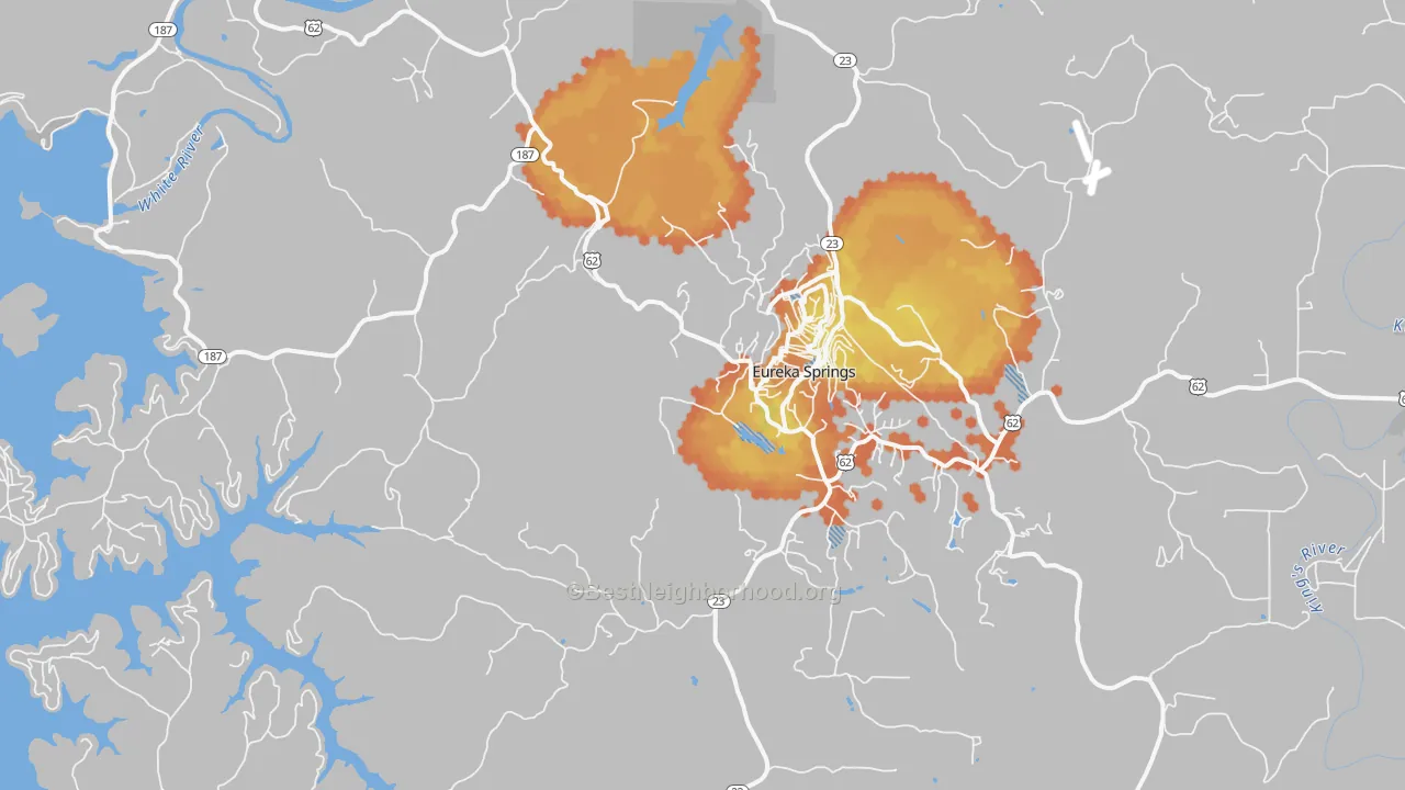 Bike Grade map of Eureka Springs, AR