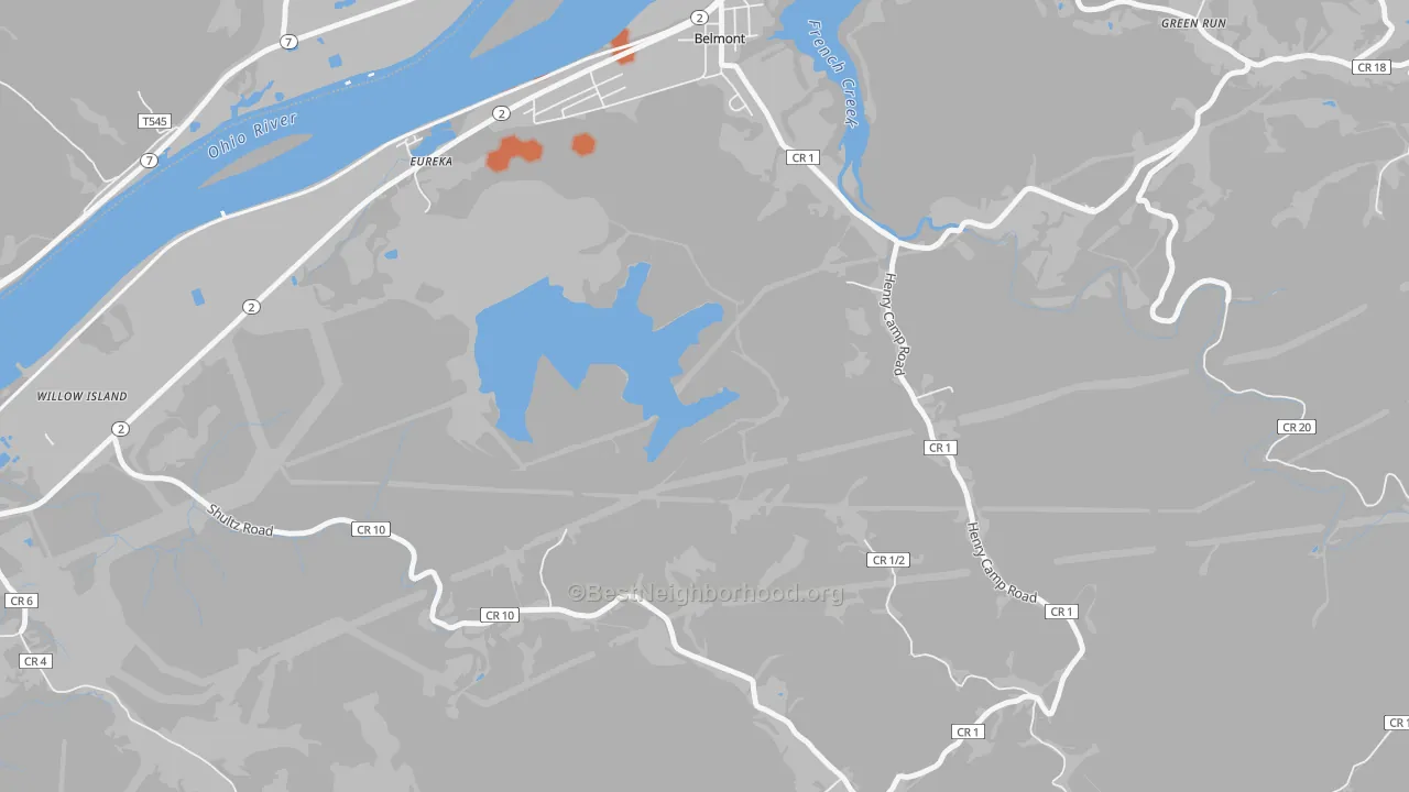 Bike Grade map of Eureka, WV