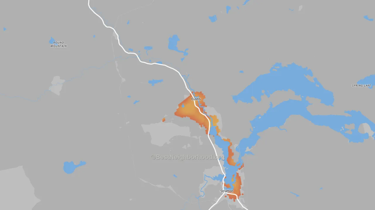 Bike Grade map of Eustis, ME