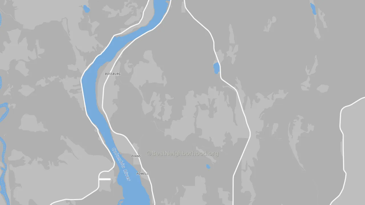 Bike Grade map of Evans, WA