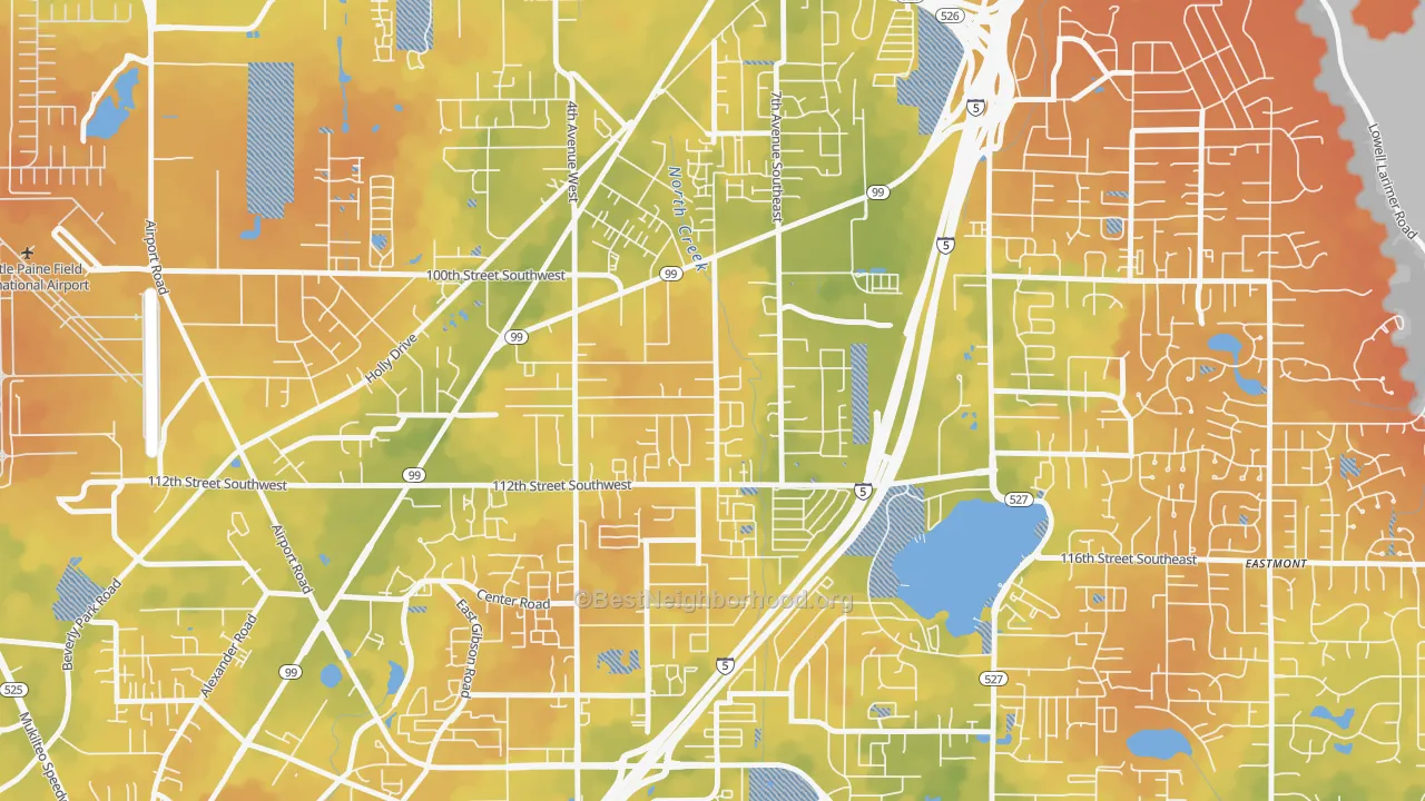 Bike Grade map of Everett Mall South, Everett, WA