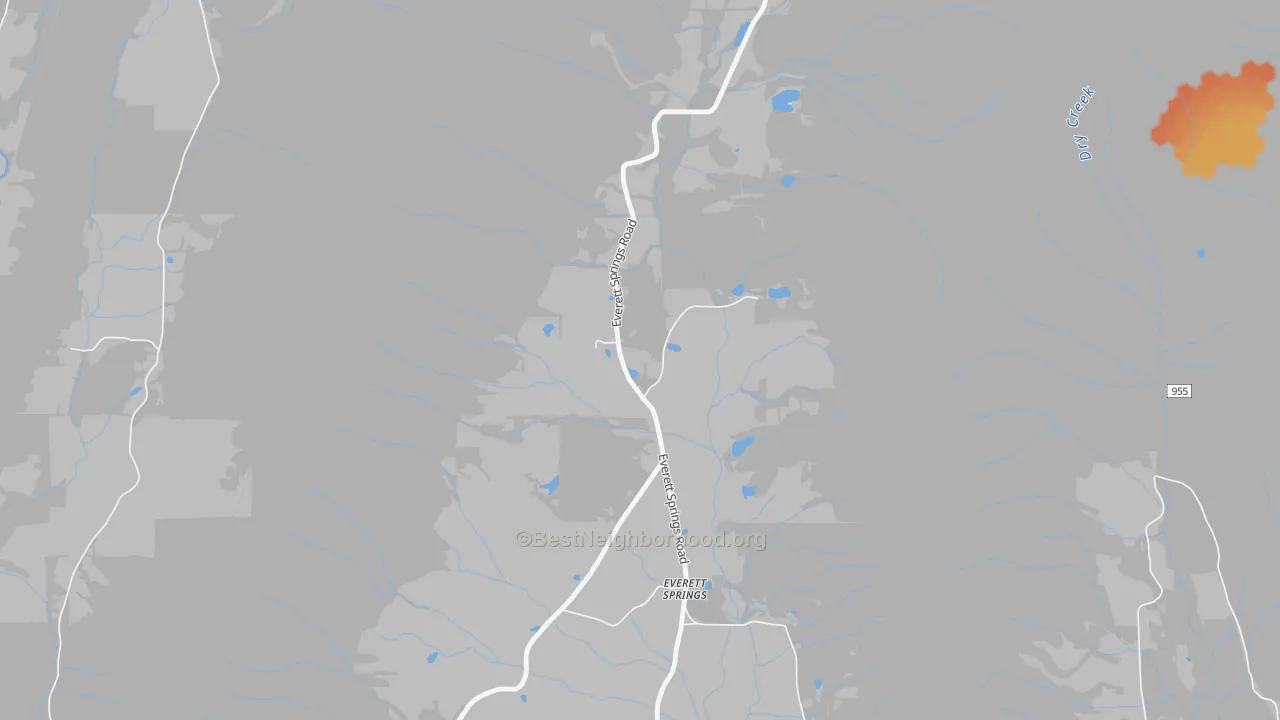 Bike Grade map of Everett Springs, GA