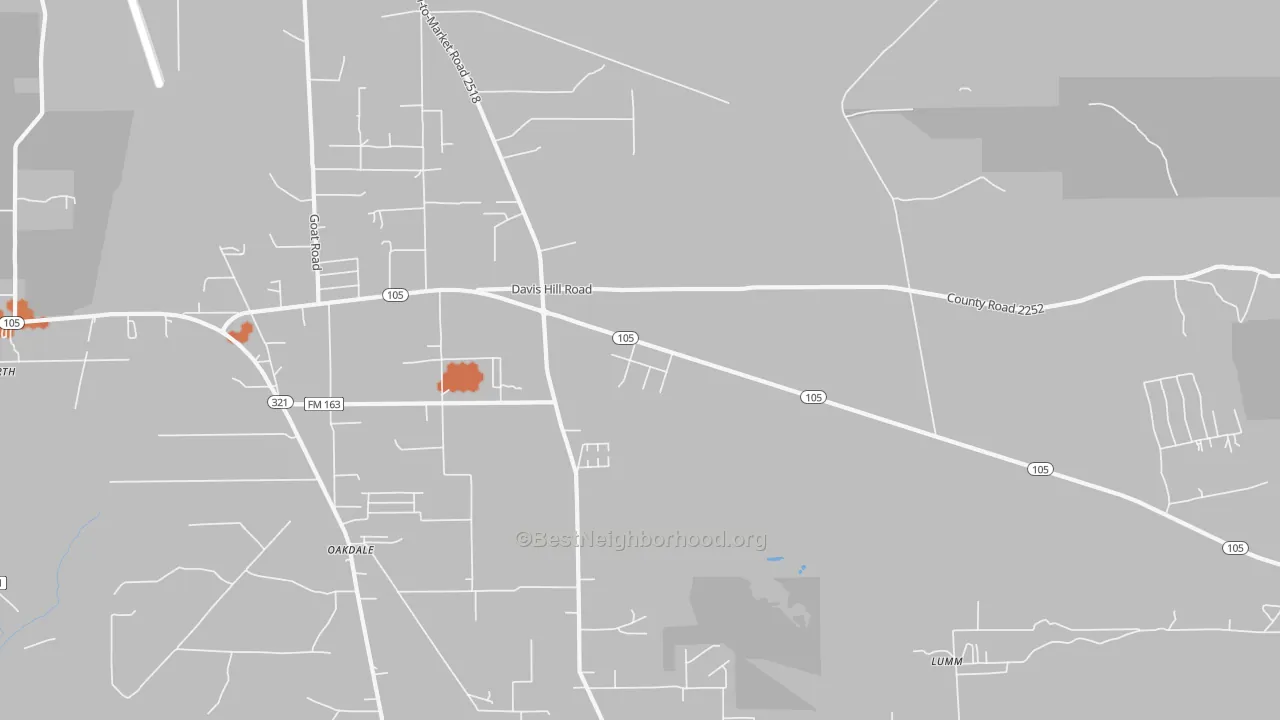 Bike Grade map of Evergreen, TX