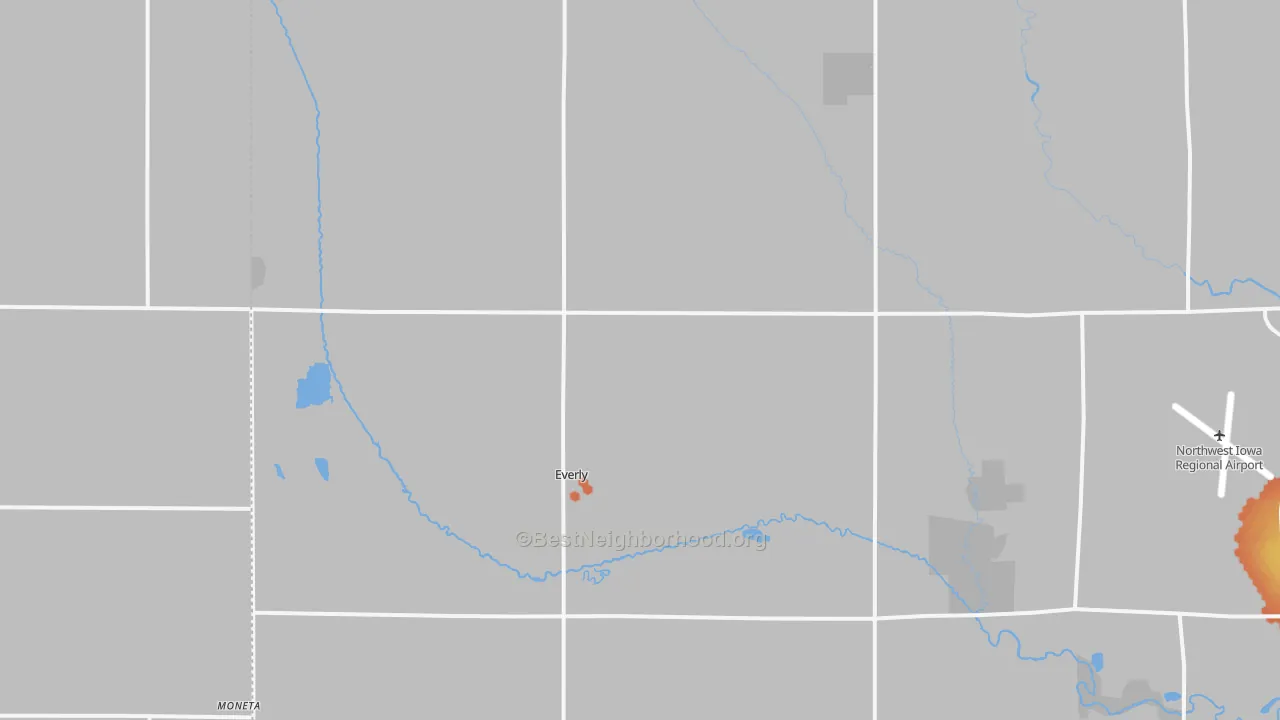 Bike Grade map of Everly, IA