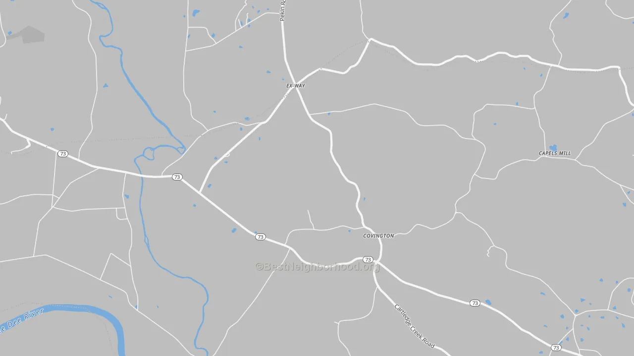 Bike Grade map of Ex-Way, NC