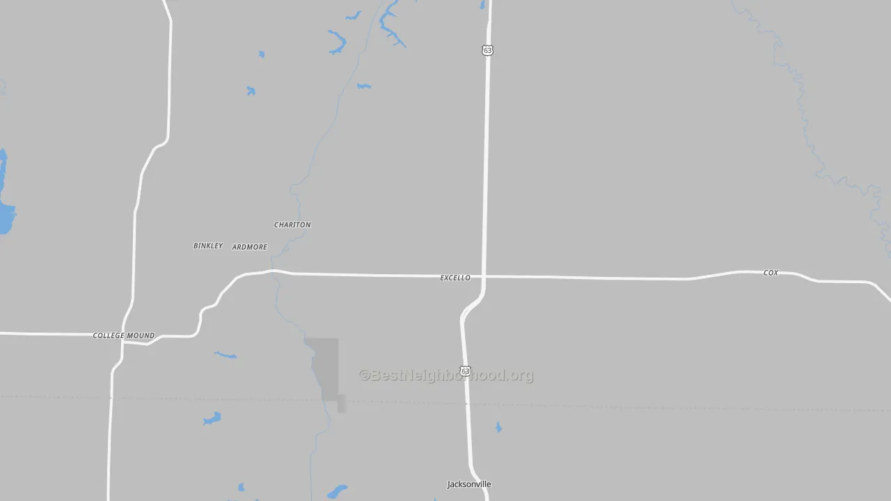Bike Grade map of Excello, MO
