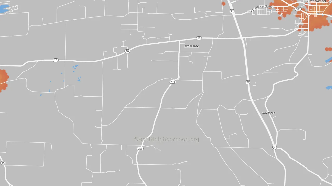Bike Grade map of Excelsior, AR