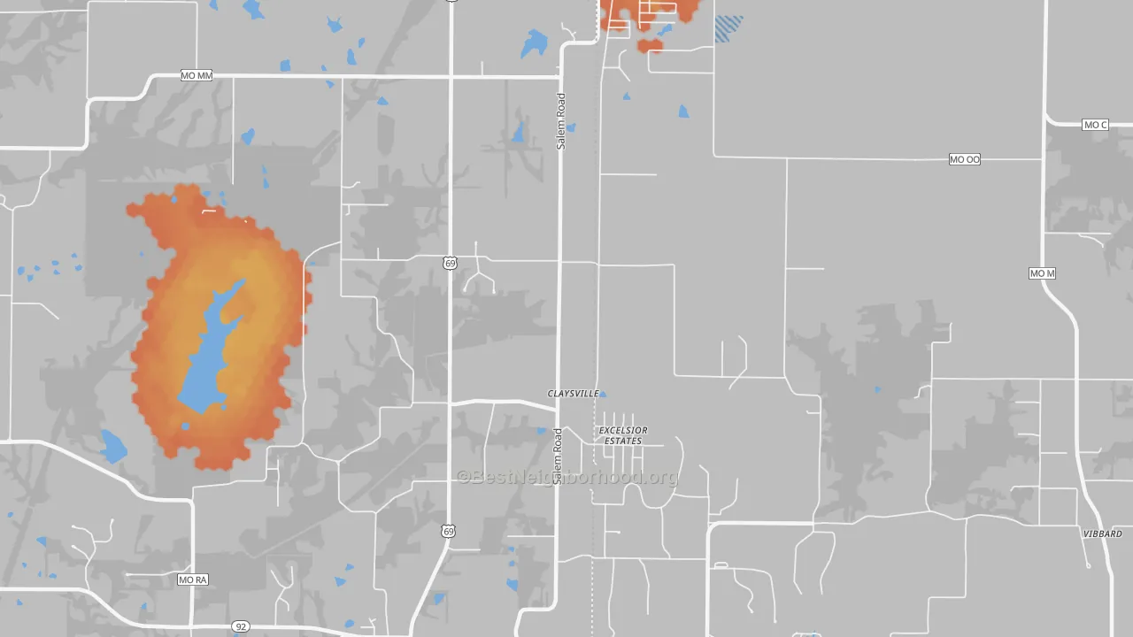 Bike Grade map of Excelsior Estates, MO