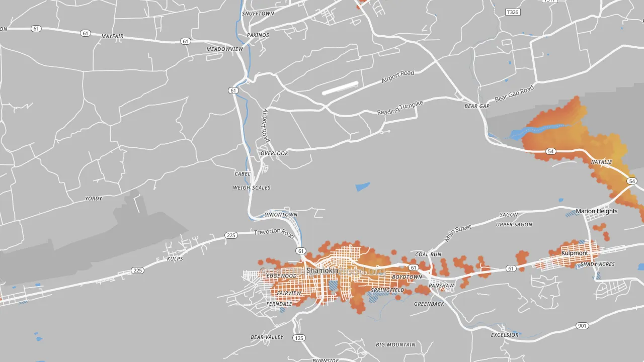 Bike Grade map of Excelsior, PA