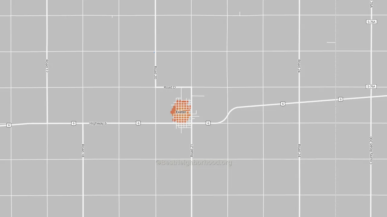 Bike Grade map of Exeter, NE