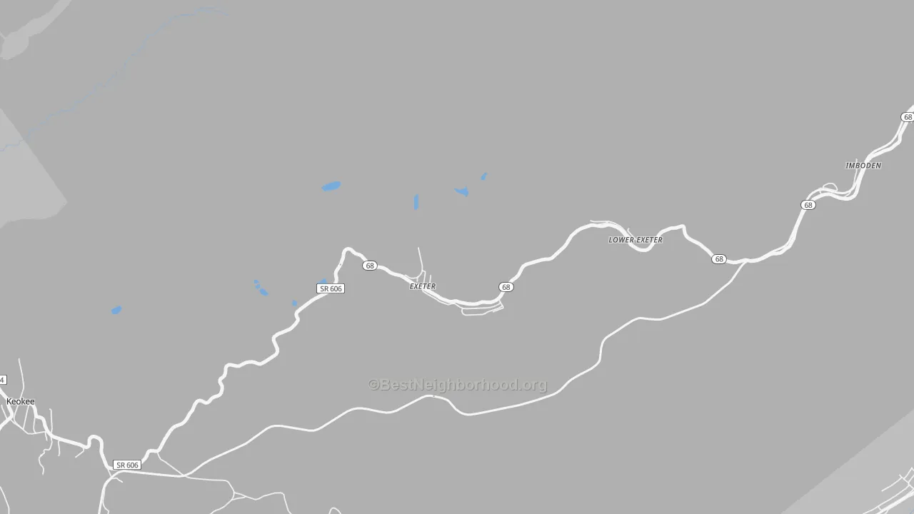 Bike Grade map of Exeter, VA