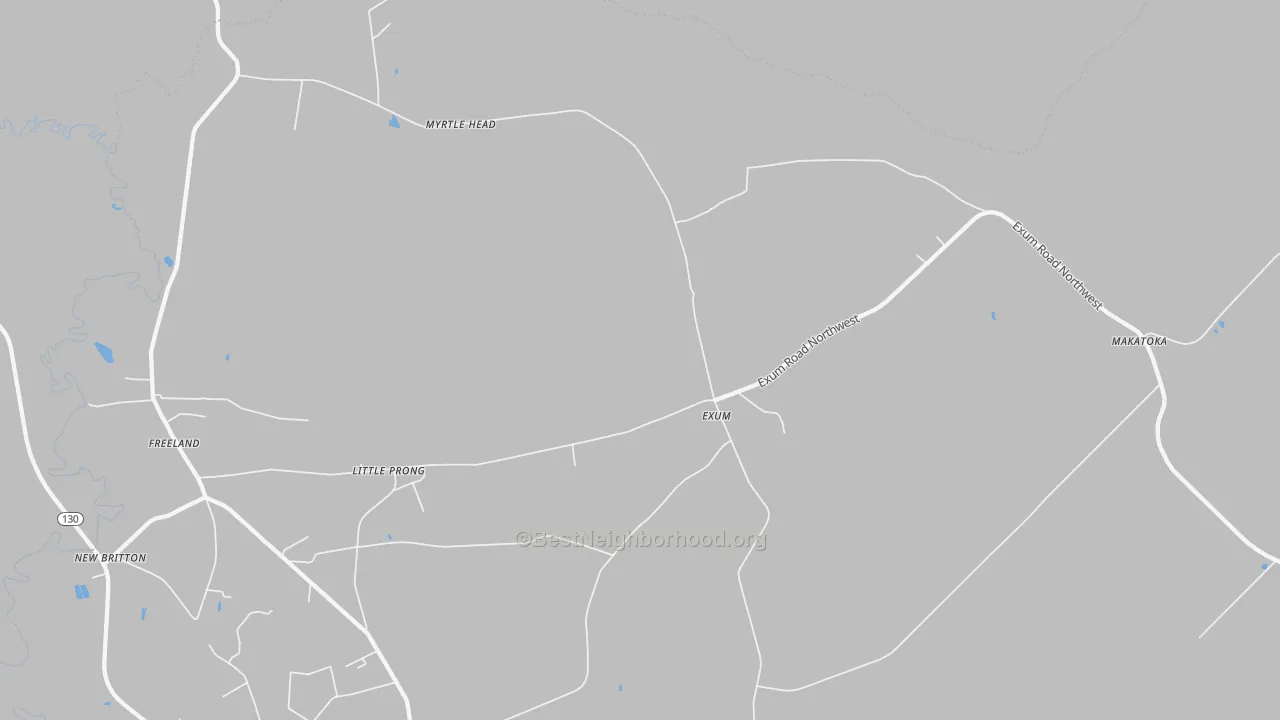 Bike Grade map of Exum, NC