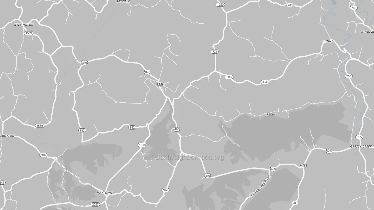 Bike Grade map of Ezel, KY