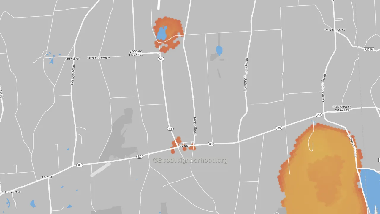 Bike Grade map of Fabius, NY